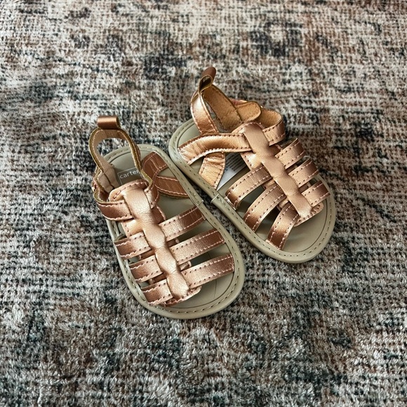 Carter's Rose Gold Sandals 3-6 Months - Picture 1 of 1